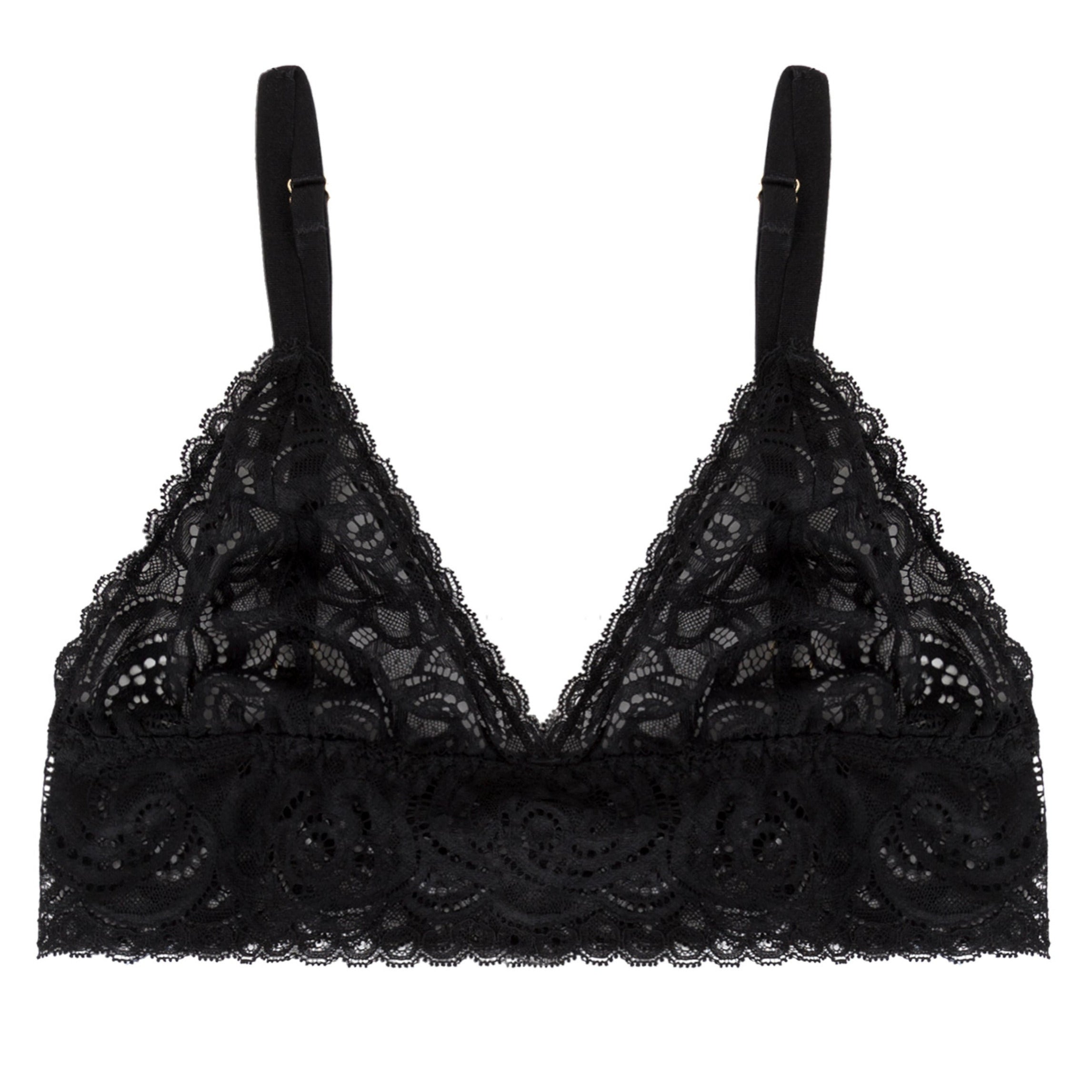 Simplicite Bralette Black geometric lace L LINED