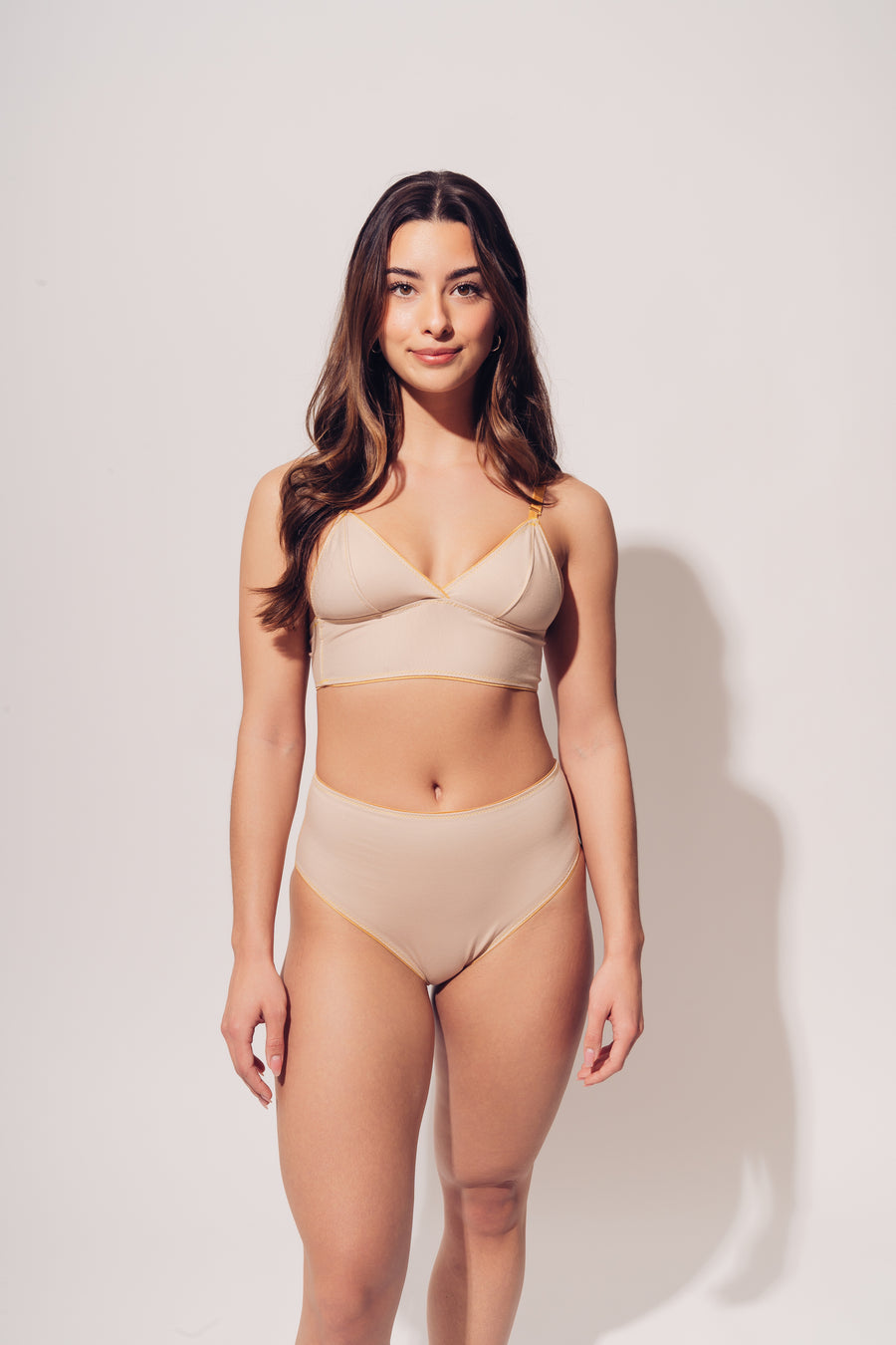 Organic Cotton Culotte Brief - Almond by au-corset-chic.myshopify.com - Lace lingerie from Vancouver